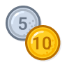 Coins five ten
